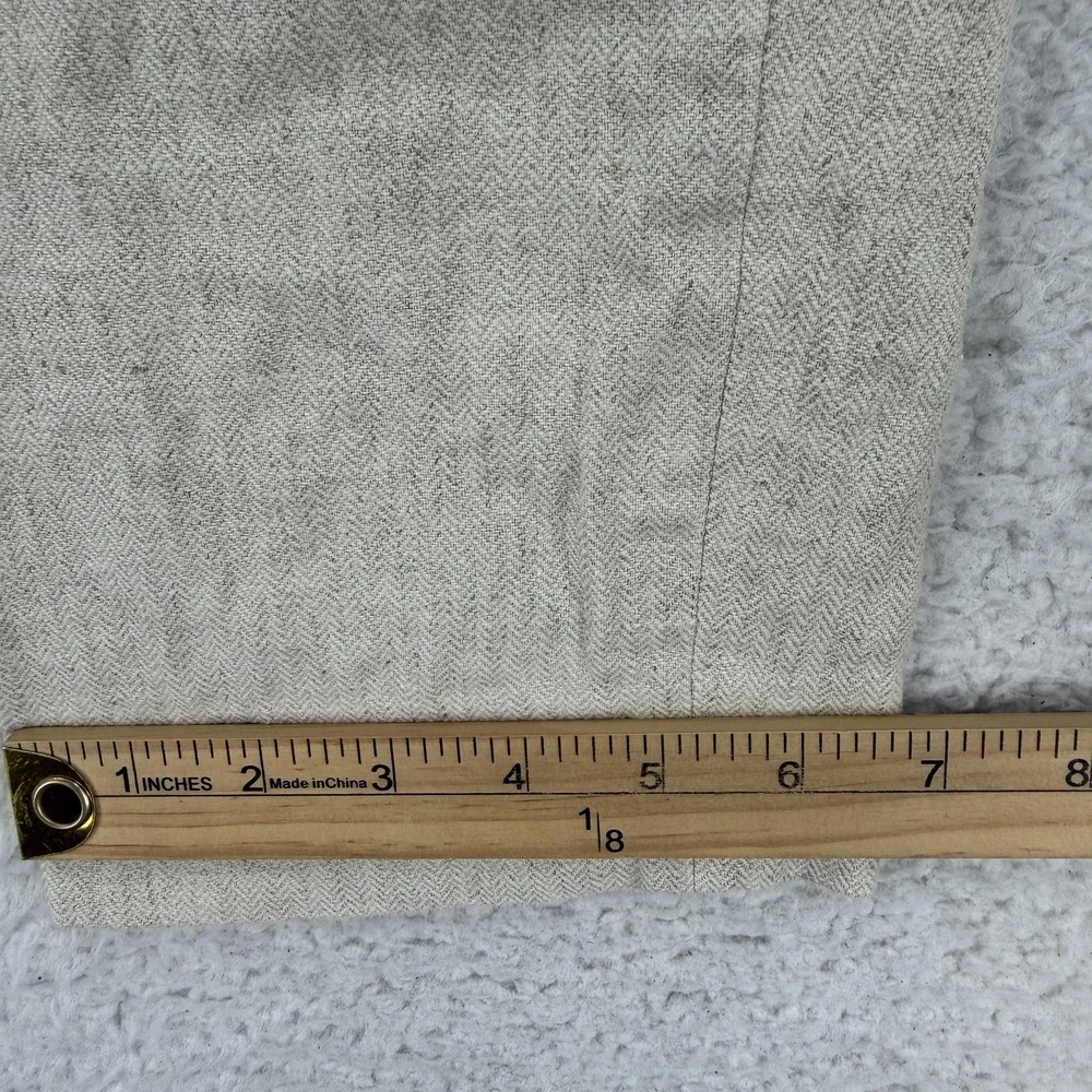 Banana Republic Mens Linen Chino Pants 32x30 Altered 32x27 Beige Herringbone